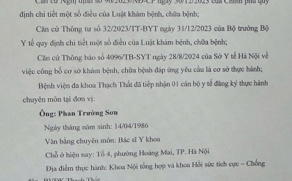 TIẾP NHẬN THỰC HÀNH BÁC SỸ Y KHOA THÁNG 8/2025